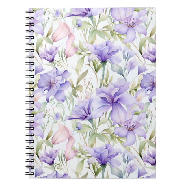 Lavender Blush Watercolor  Notebook (Front)