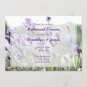 Lavender Bohemian Wedding Rehearsal Invitations