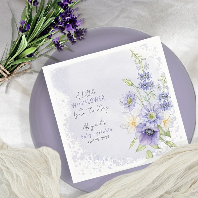 Lavender Boho A Little Wildflower Baby Sprinkle Napkin (Creator Uploaded)