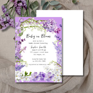 Lavender Boho Baby In Bloom Baby Shower Invitation