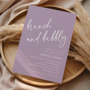 Lavender Boho Brunch and Bubbly Bridal Shower Invitation