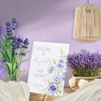 Lavender Boho Wildflower Baby Shower Welcome