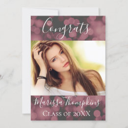 Lavender Bokeh Chic Graduation Invitation Card