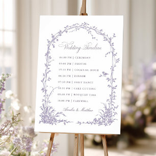 Lavender Botanical Arch Garden Wedding Timeline Poster