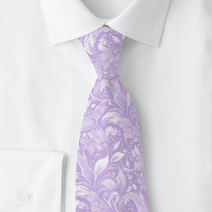 Lavender Botanical Batik Tie
