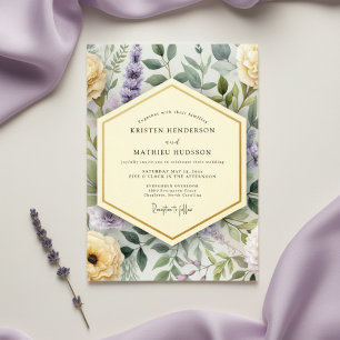 Lavender Botanical Bloom Wedding Invitation