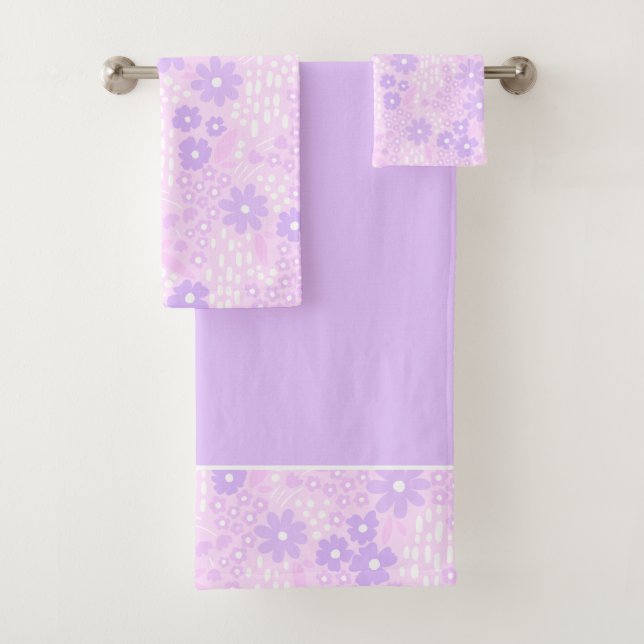 Lavender Botanical II Bath Towel Set (Insitu)