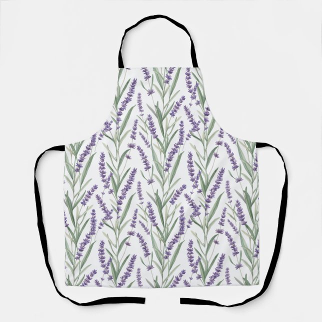 Lavender Botanical Pattern Apron (Front)