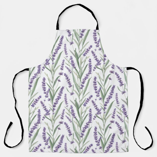 Lavender Botanical Pattern Apron (Front)