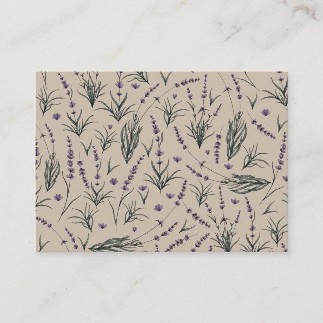 Lavender Botanical Pattern Business Card (Front)