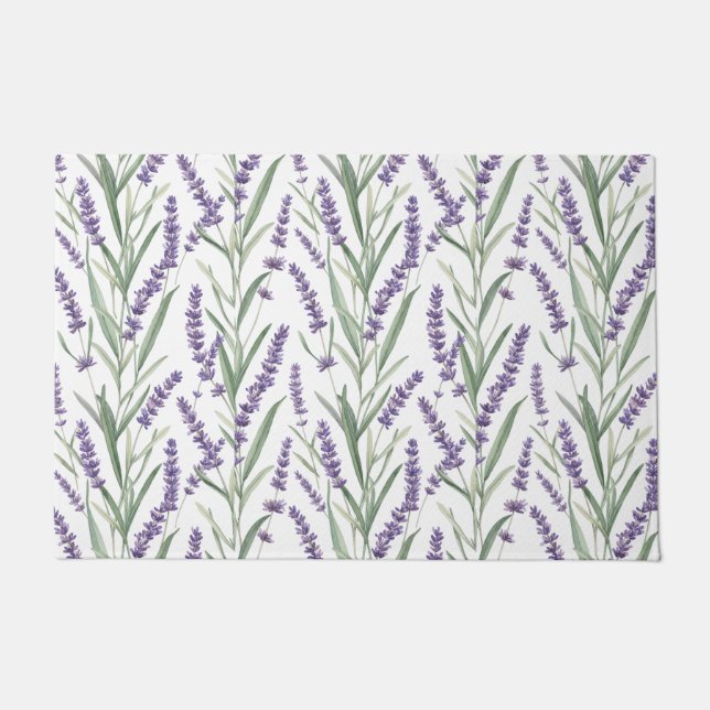 Lavender Botanical Pattern Doormat (Front)
