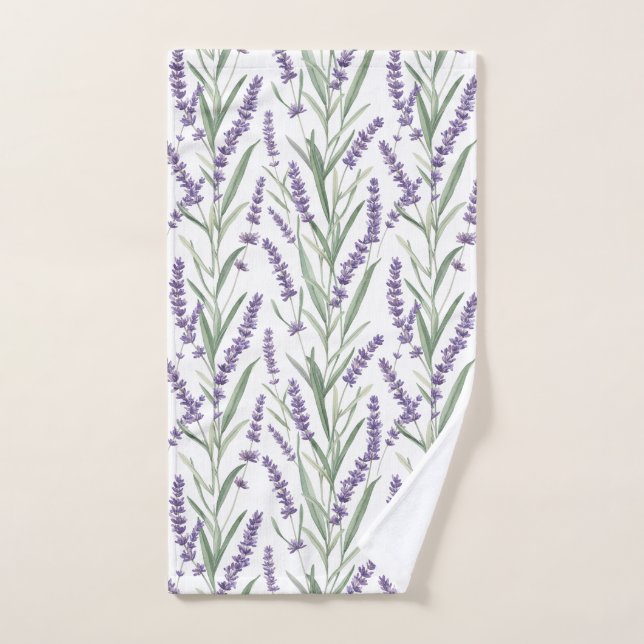 Lavender Botanical Pattern Hand Towel (Hand Towel)
