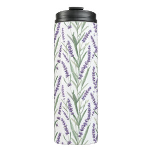 Lavender Botanical Pattern Thermal Tumbler