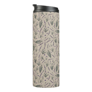 Lavender Botanical Pattern Thermal Tumbler