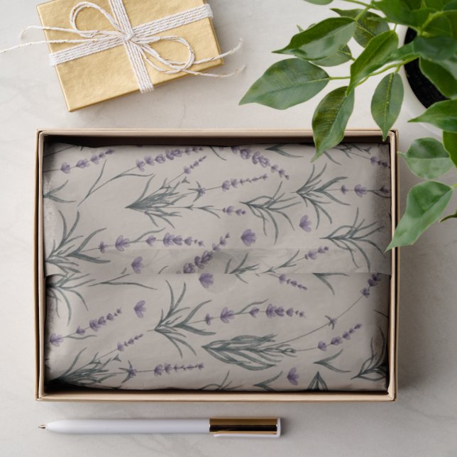 Lavender Botanical Pattern Tissue Paper (Gift)