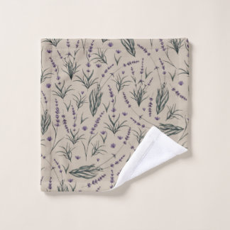 Lavender Botanical Pattern Wash Cloth