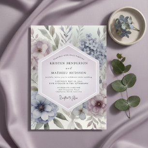 Lavender Botanical Romance Wedding Invitation