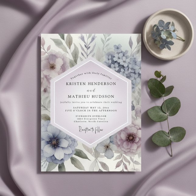 Lavender Botanical Romance Wedding Invitation (Creator Uploaded)