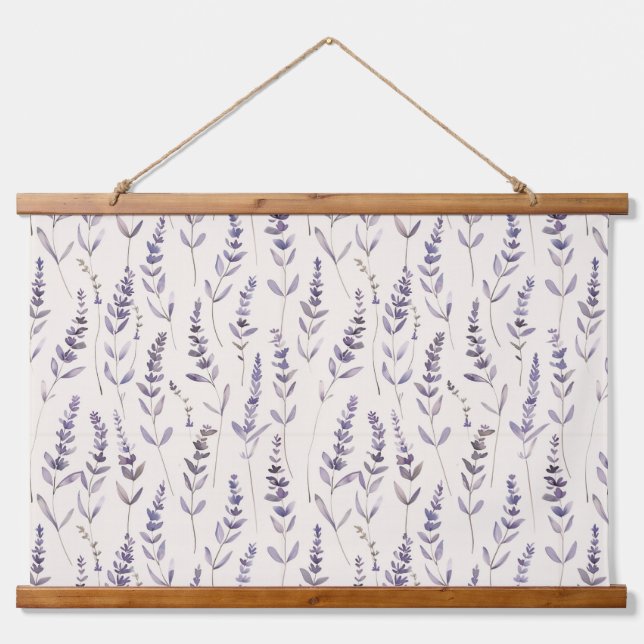 Lavender Botanical Wall Tapestry – Vintage Floral  (Front)