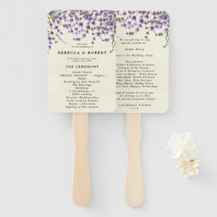 lavender botanical wedding program fans