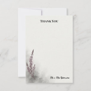 Lavender Botanical Wedding Thank You Card