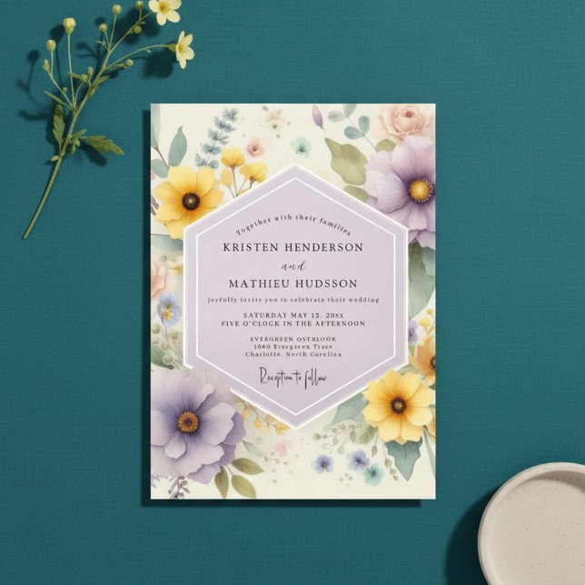 Lavender Botanical Whimsy Wedding Invitation (Creator Uploaded)