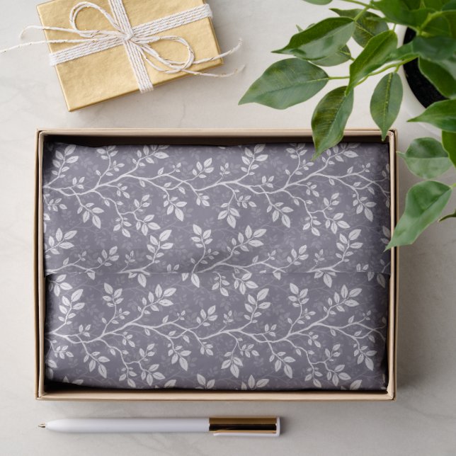 Lavender Botanical Woven Branches and Leaves Tissue Paper (Gift)