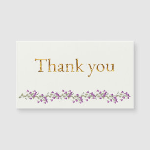 Lavender bough with Elegant Gold Script Thank you