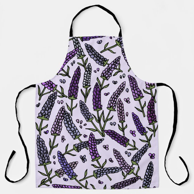 Lavender bouquet digital design apron (Front)