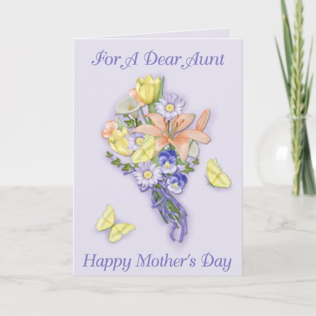 Lavender Bouquet Mother's Day Card (Front)