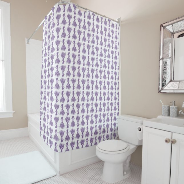 Lavender bouquet shower curtain (In Situ)