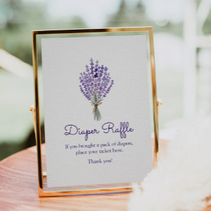 Lavender Bouquet Watercolor Diaper Raffle  Poster