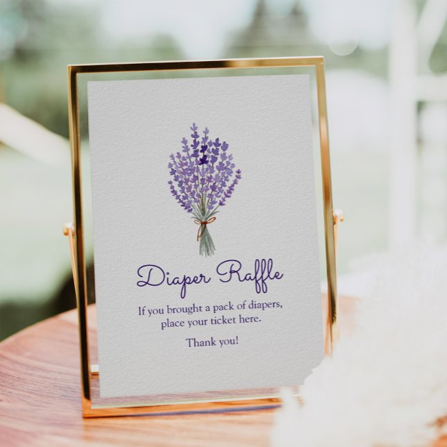 Lavender Bouquet Watercolor Diaper Raffle  Poster (Creator Uploaded)