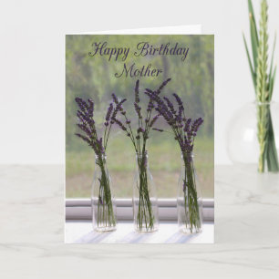 Lavender Bouquets Mother Happy Birthday Card