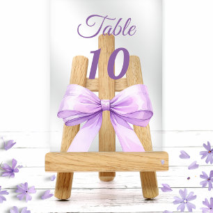 Lavender bow acrylic table number sign