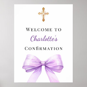 Lavender bow Confirmation welcome Poster