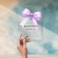 Lavender bow cream clear Sweet 16