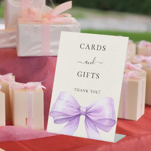 Lavender bow ivory cards gifts sign