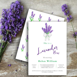 Lavender Bow Purple Baby Shower  Invitation