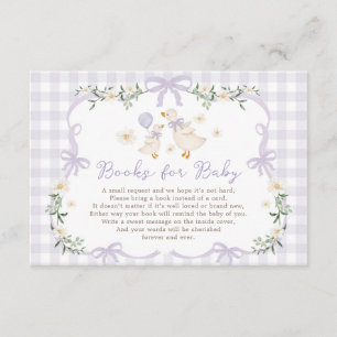 Lavender Bow Silly Goose Books for Baby Enclosure Card