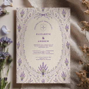 Lavender Bow Wedding Invitation