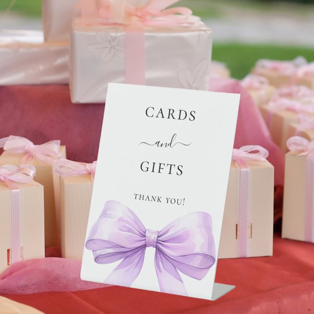 Lavender bow white cards gifts sign (Creator Uploaded)