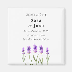 Lavender Branches Save the Date Magnet