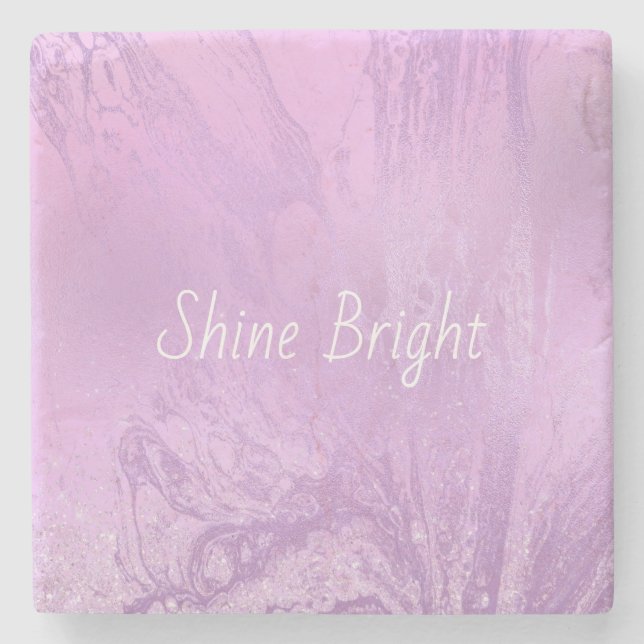Lavender Breeze Abstract Stone Coaster (Front)