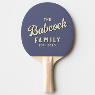 Lavender Breeze Retro Family Name & Year Ping Pong Paddle
