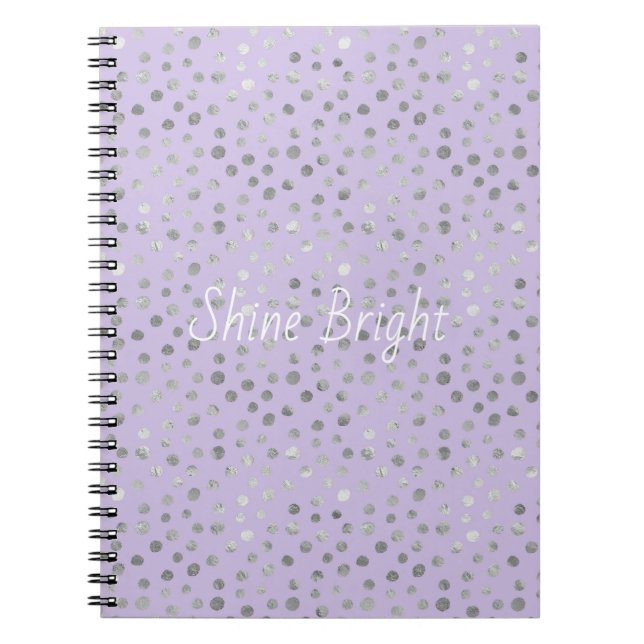 Lavender Breeze Silver Dots Notebook (Front)