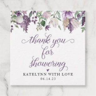 Lavender Bridal Shower Favour Tag