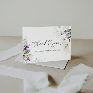 Lavender Bridal Shower Flat Thank You Cards