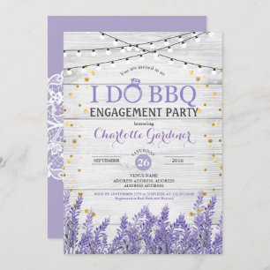 Lavender bridal shower invitation rustic gold
