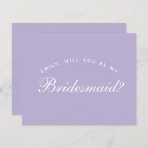 Lavender Bridesmaid Proposal Simple Script Budget